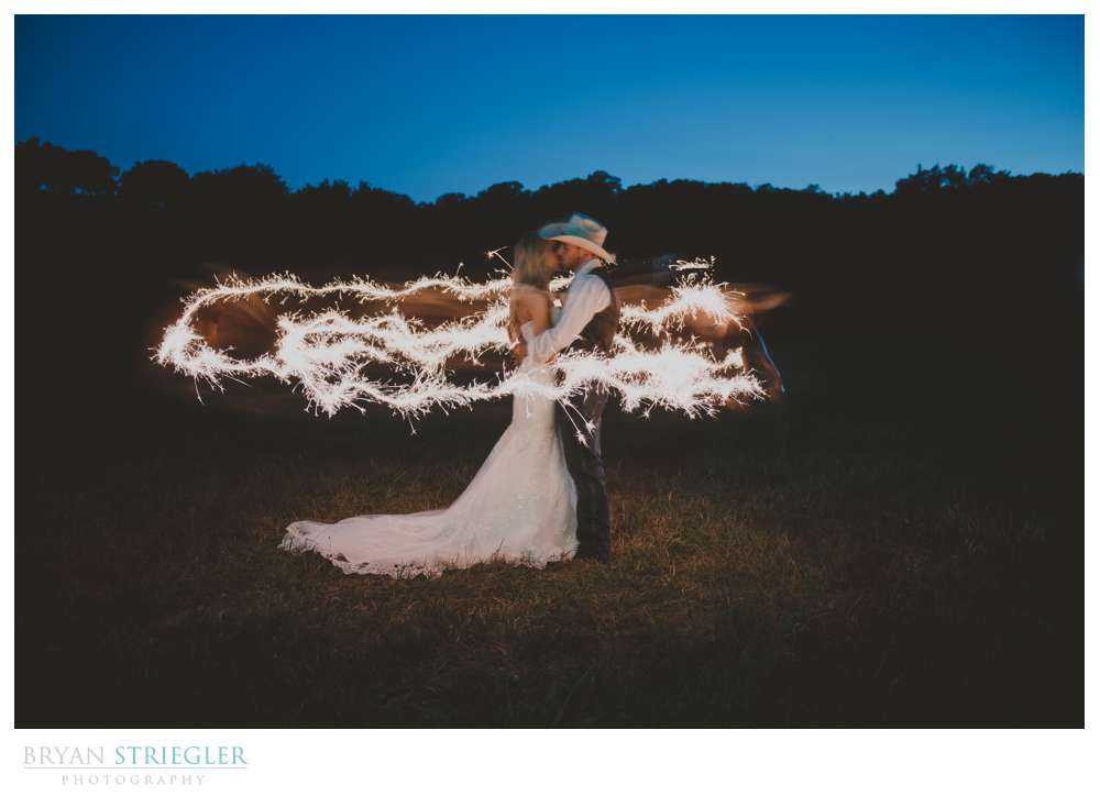 sparklers at Rockford Grange wedding
