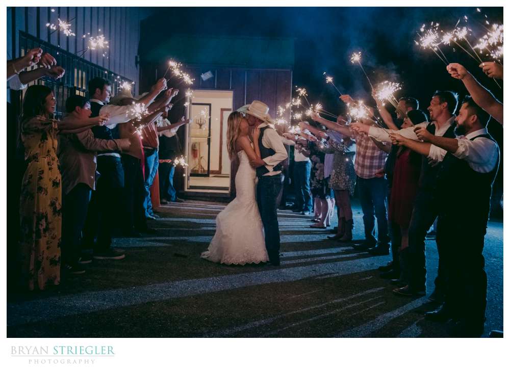 sparkler exit at Rockford Grange