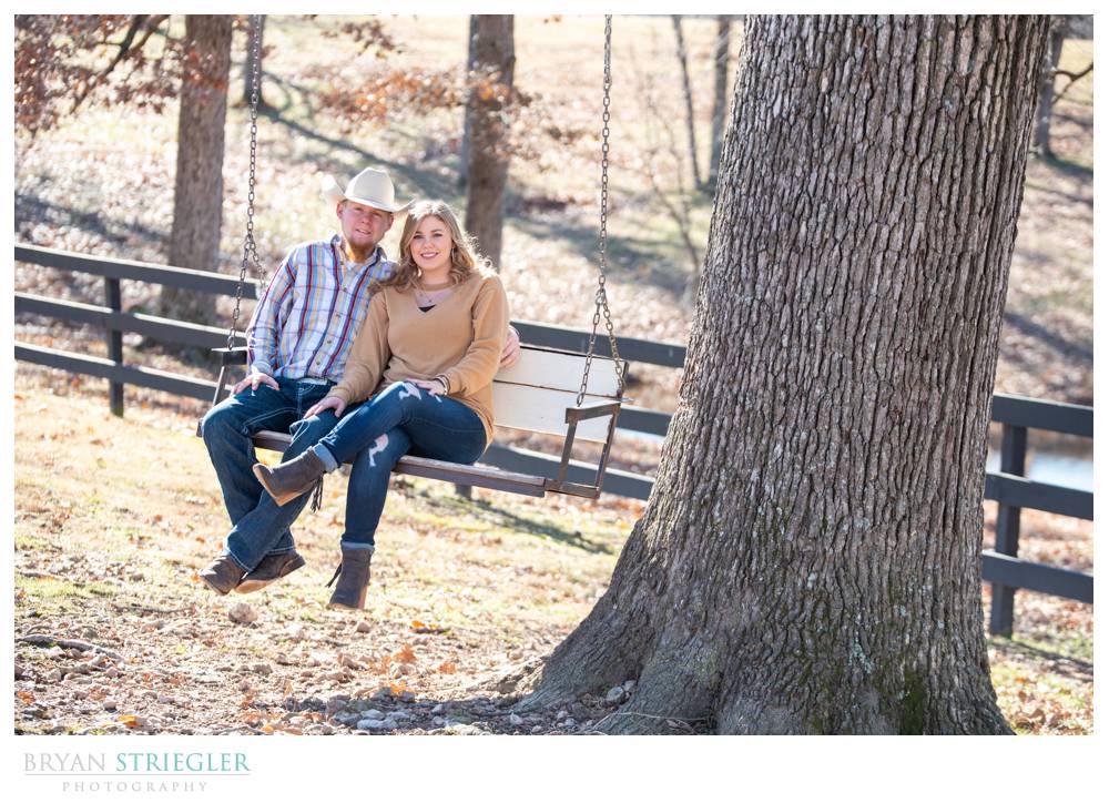 sitting in a swing