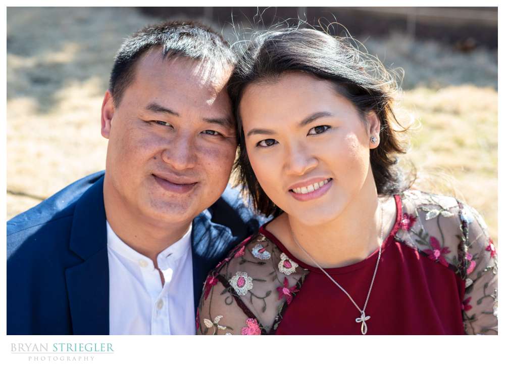 close up during engagement session