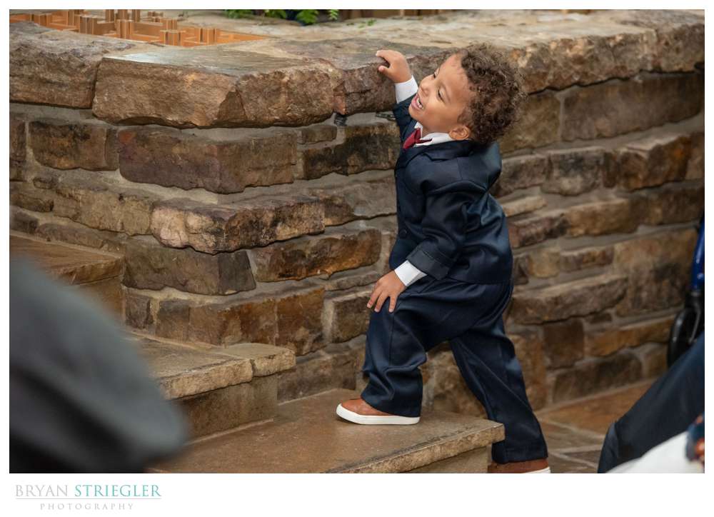 kids acting silly at wedding