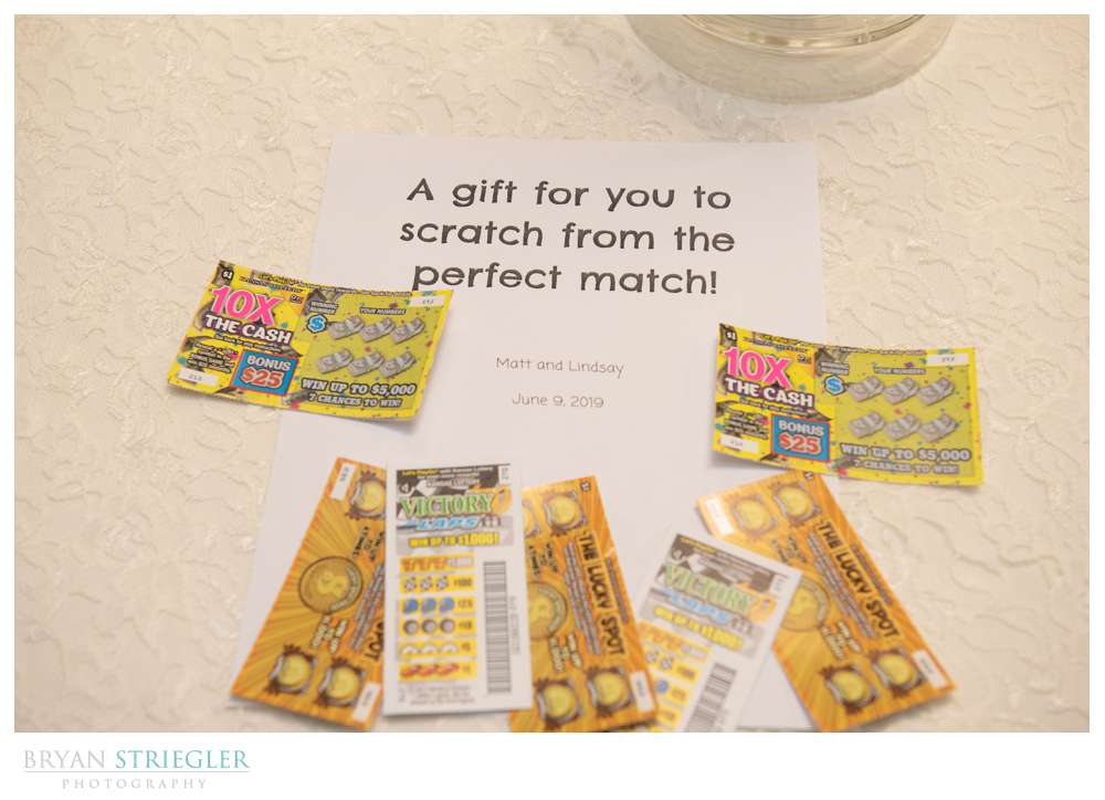 lottery ticks for wedding guets