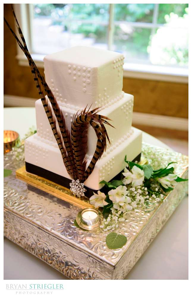 wedding cake with feather