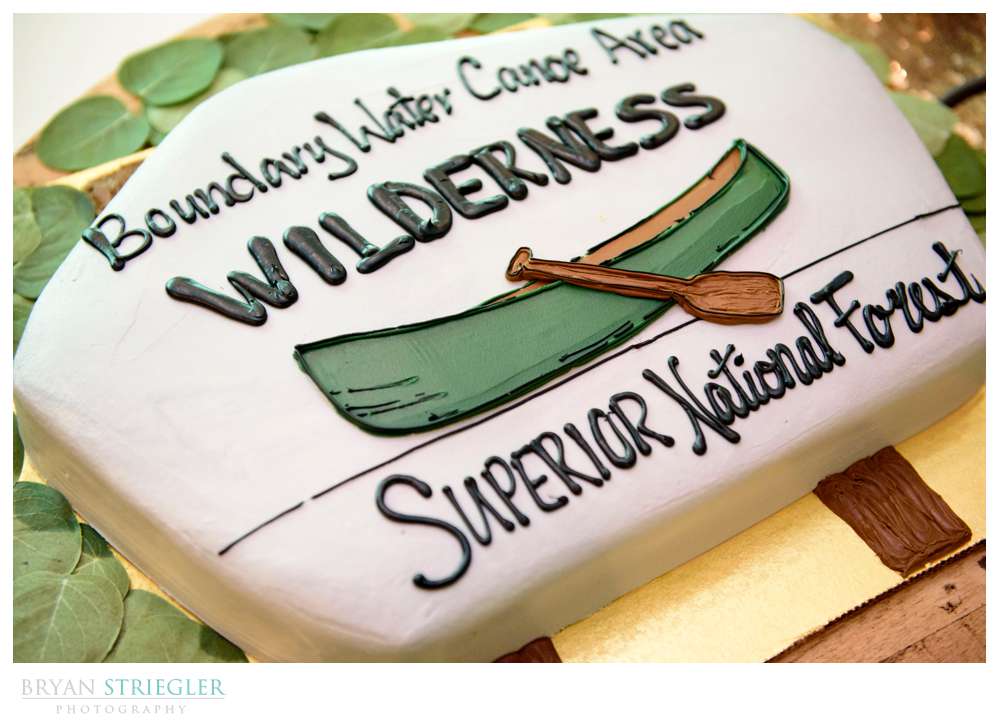 groom's cake with canoe