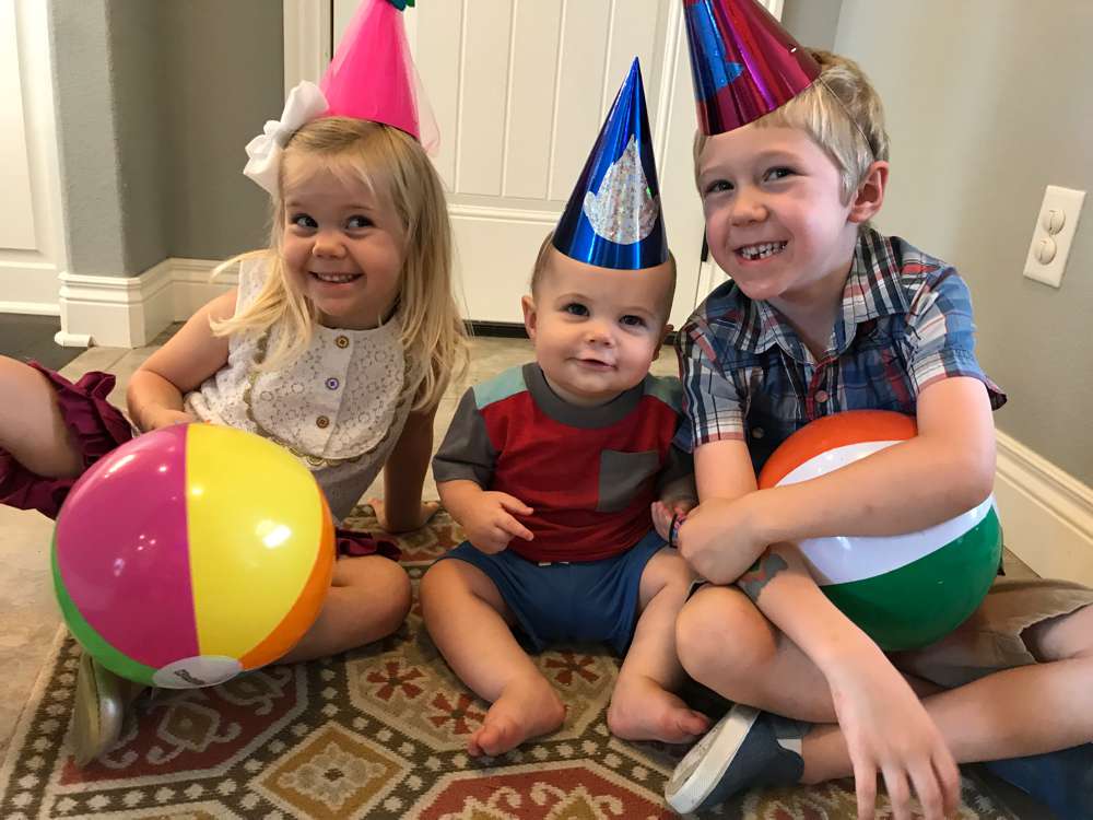 kids posing during birthday party