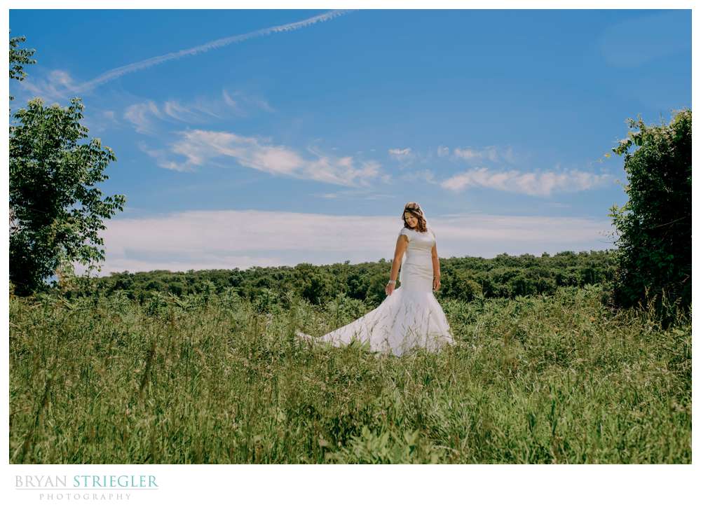 bridal portrait in clearing