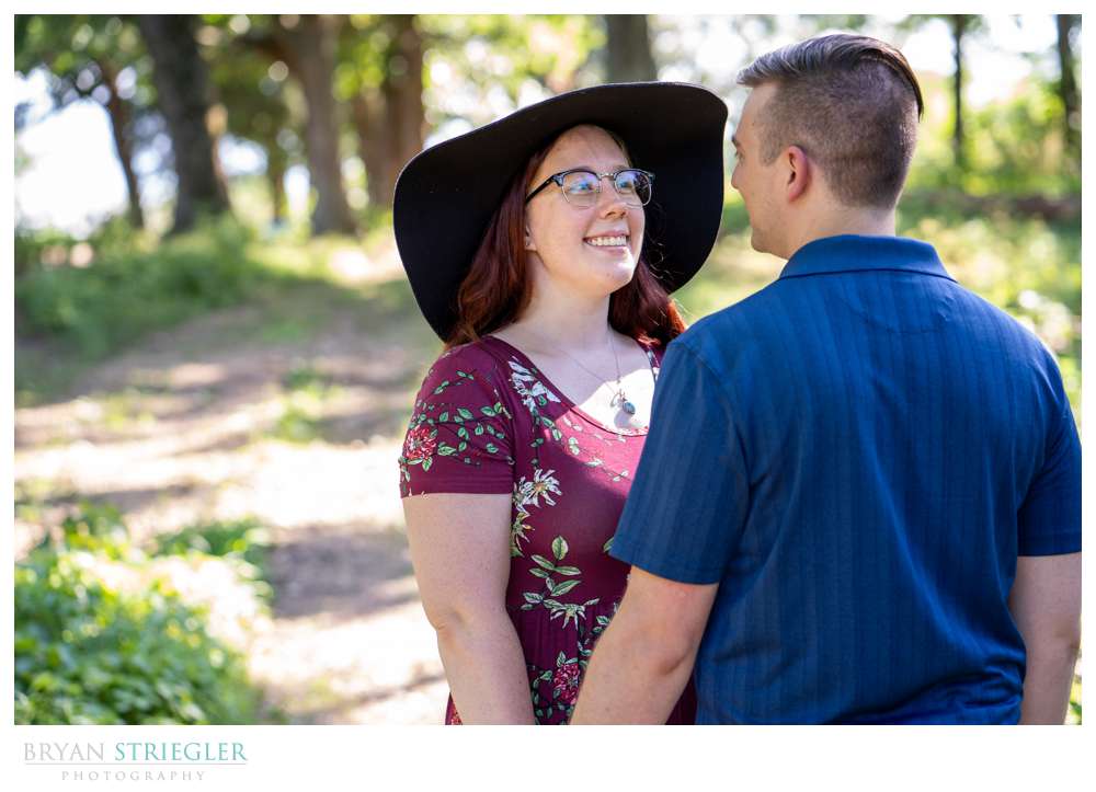 engagement outfit big hat