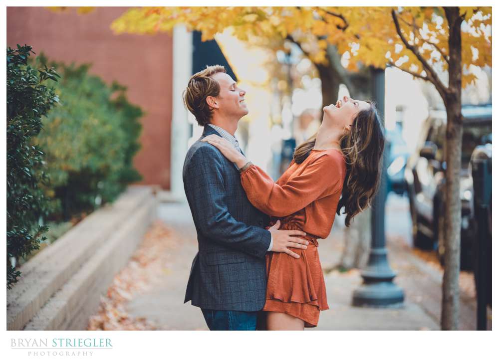 laughing engagement photo