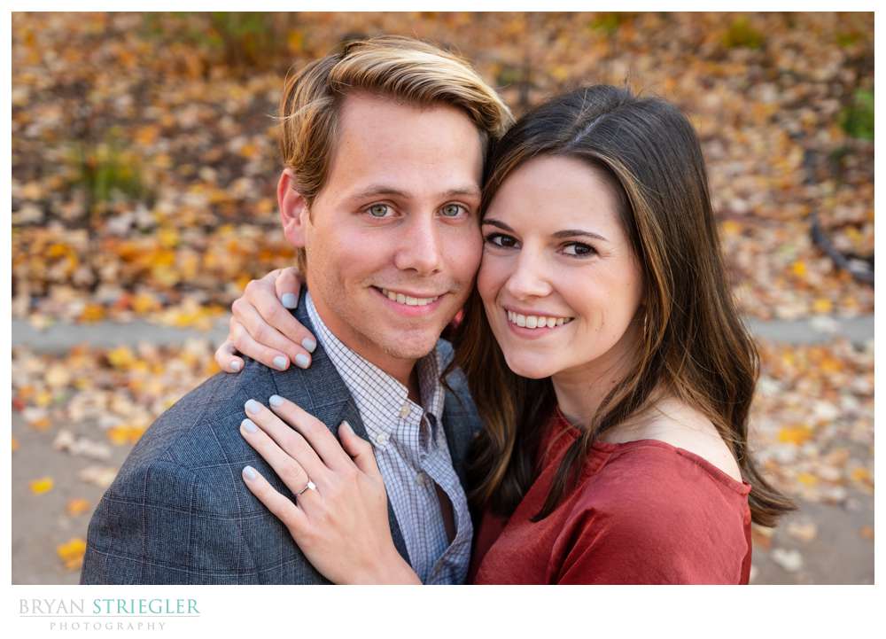 Engagement photos on Fayetteville Square
