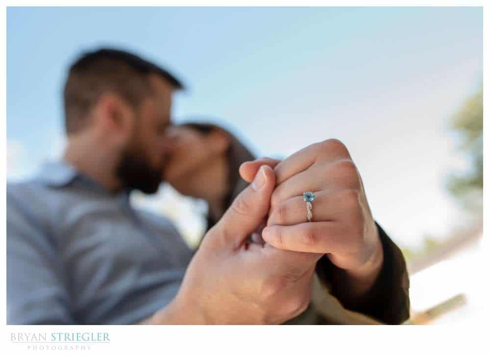 close up of engagement ring
