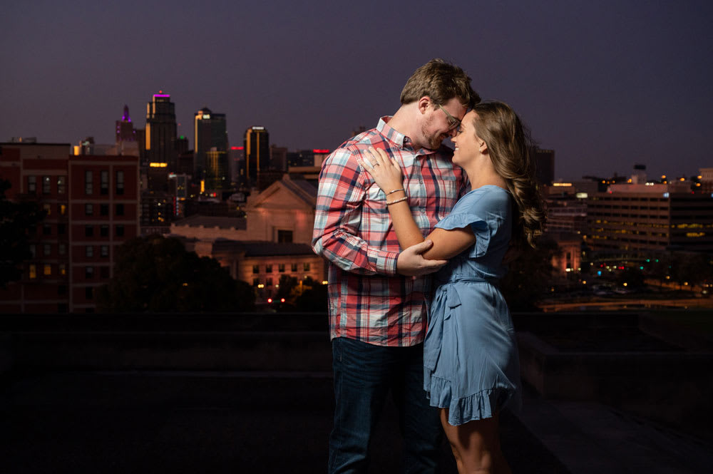 engagement photos in downtown Kansas City