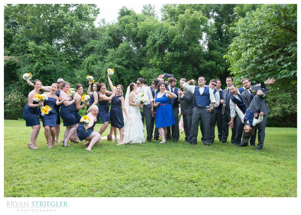 wedding party celebrating