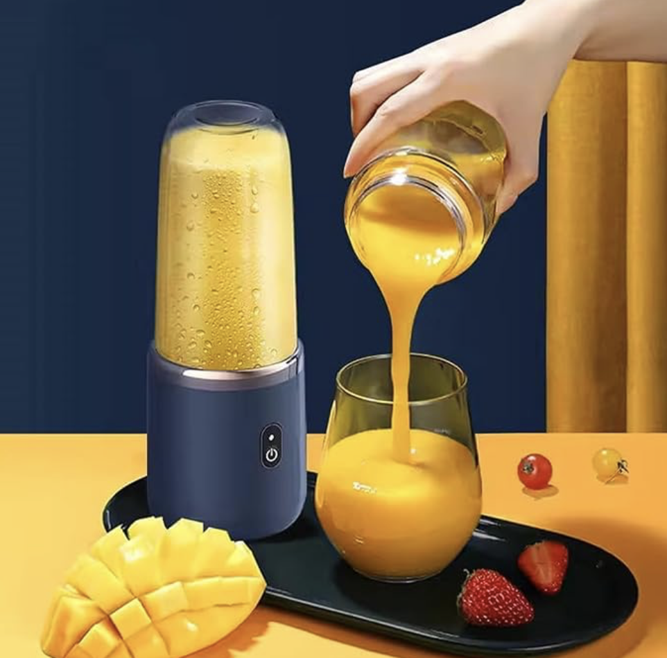 HORTUSCLEAR Portable Electric Juicer Cup Blender, 400 ml Capacity, USB Rechargeable Base with Detachable Cups thumbnail 1