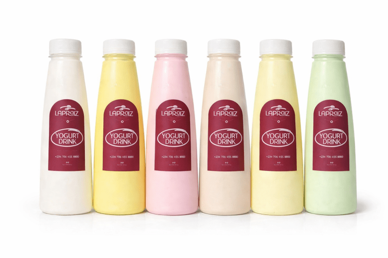 Pack of six different flavoured yogurts