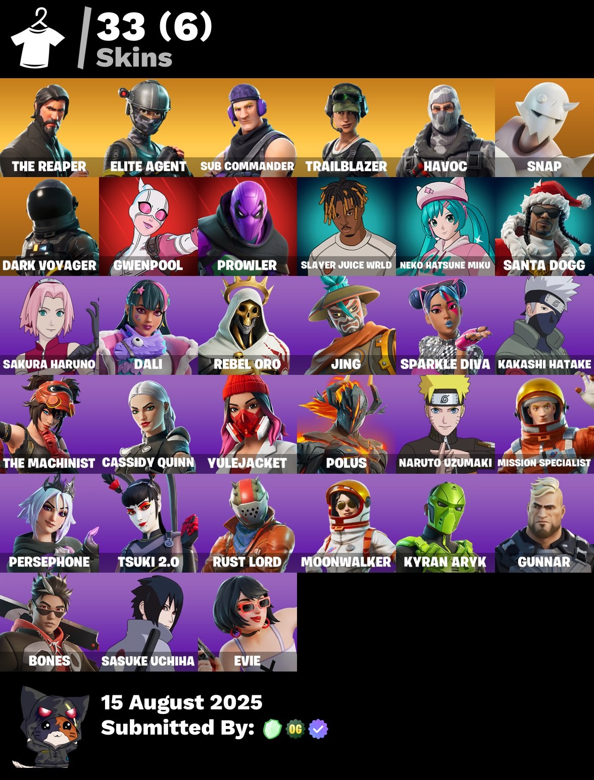 Fortnite Account ( PLAYSTATION / XBOX / PC / MOBILE / NINTENDO ) (THE REAPER, TAKE THE L, ELITE AGENT, SUB COMMANDER, TRAILBLAZER, HAVOC) (33 Skins)