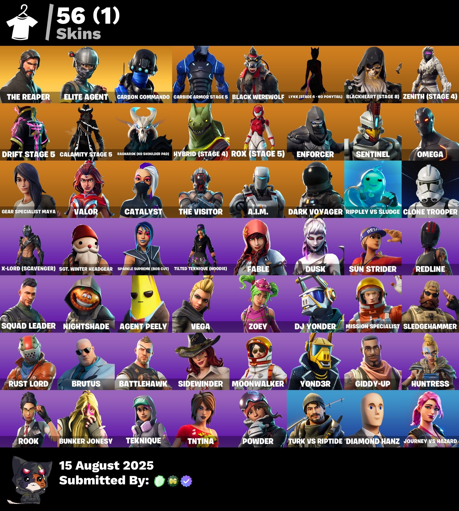 Fortnite Account ( PLAYSTATION / XBOX / PC / MOBILE / NINTENDO ) (THE REAPER, TAKE THE L, ELITE AGENT) (56 Skins)
