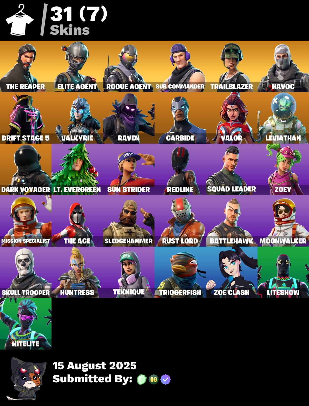Fortnite Account ( PLAYSTATION / XBOX / PC / MOBILE / NINTENDO ) THE REAPER, TAKE THE L, ELITE AGENT, ROGUE AGENT, HAVOC (31 Skins)