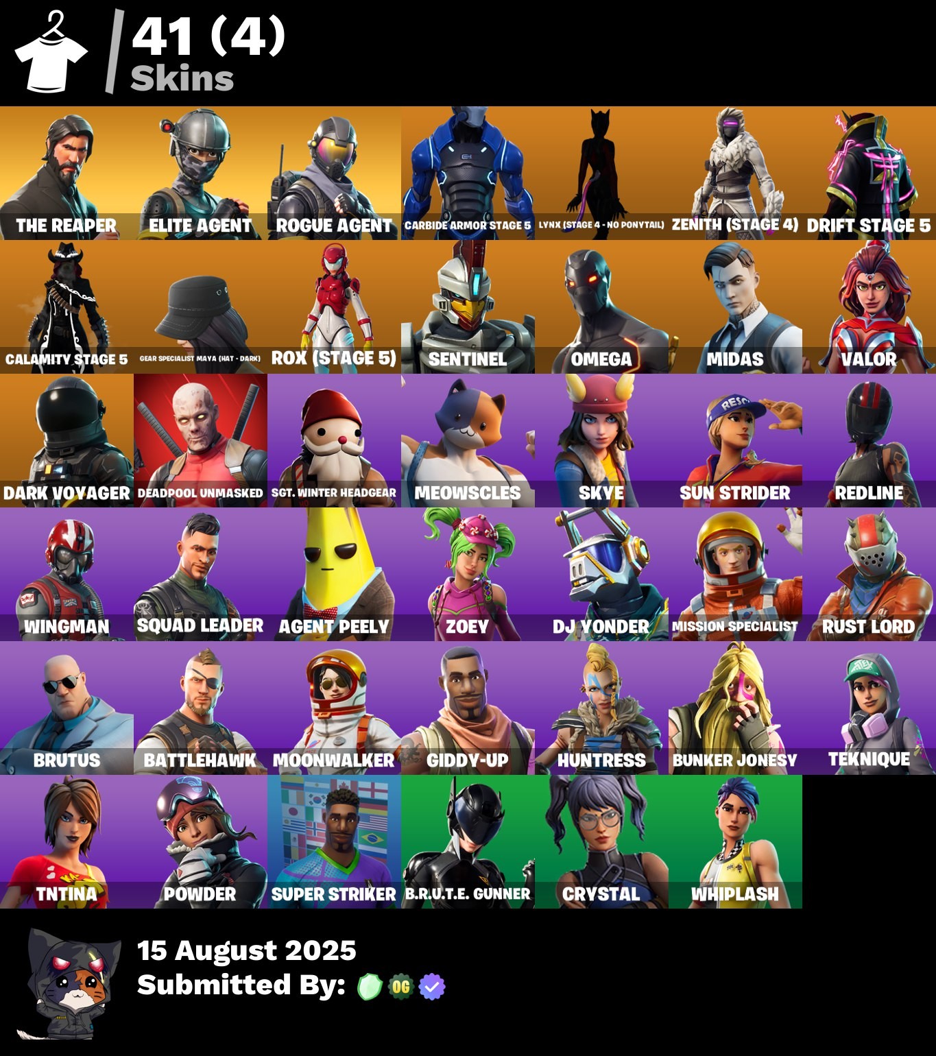 Fortnite Account ( PLAYSTATION / XBOX / PC / MOBILE / NINTENDO ) THE REAPER, TAKE THE L, MAKO, ELITE AGENT, ROGUE AGENT (41 Skins)
