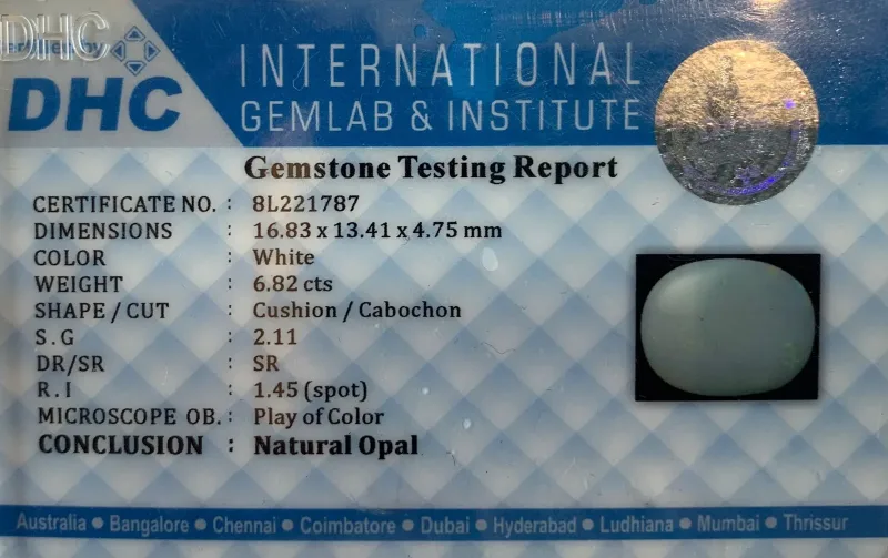 Natural Opal White 6.82 cts