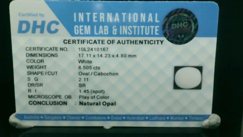 Natural Opal White 8.505 cts