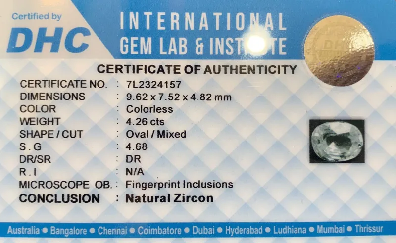 Natural Zircon 4.26 cts