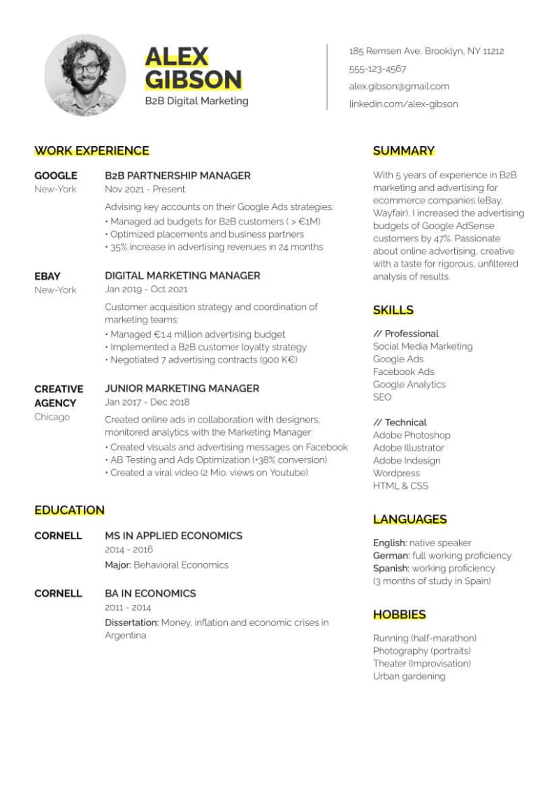 Modern & Minimalist Resume