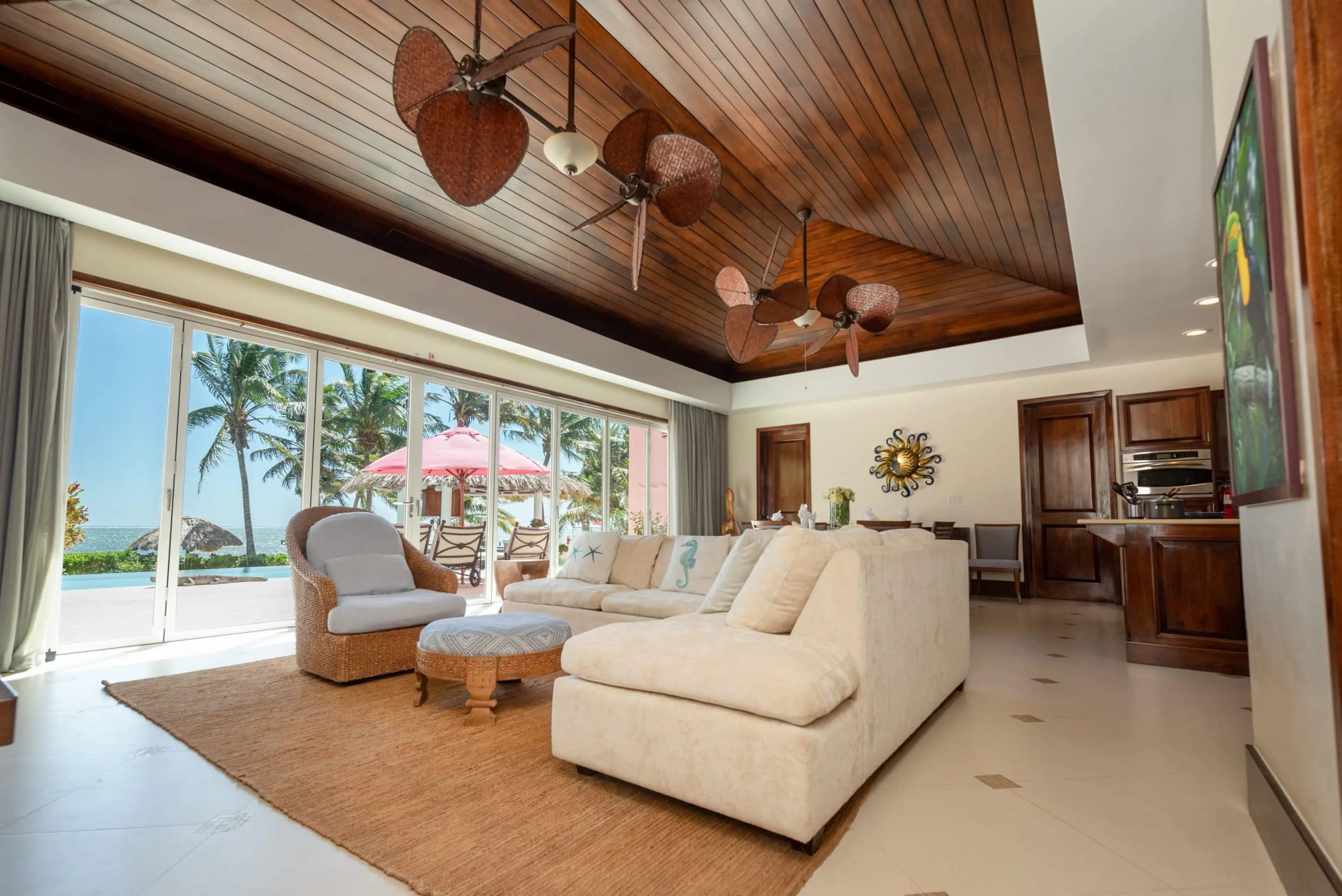 Main lounge with water-facing windows