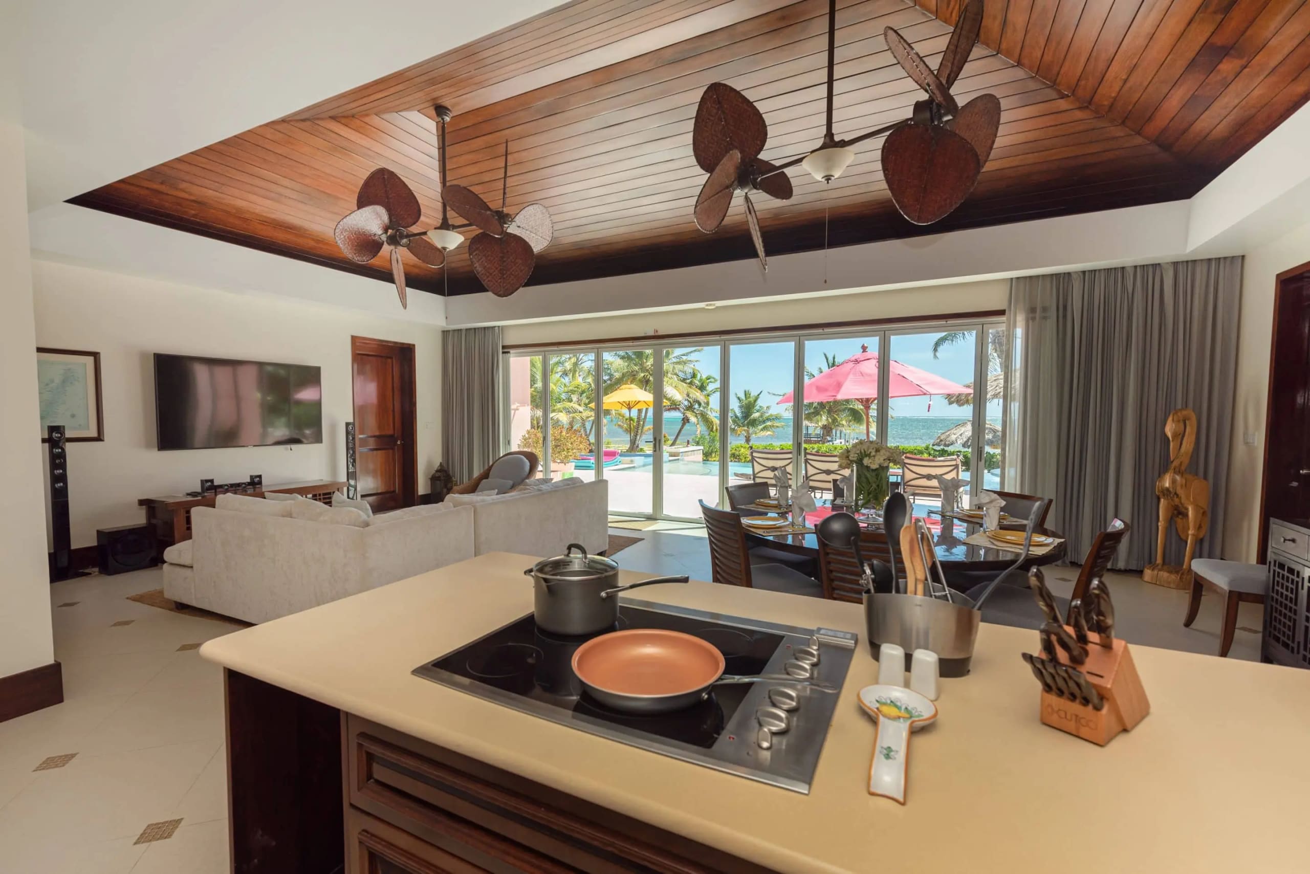 Kitchen island facing the great room