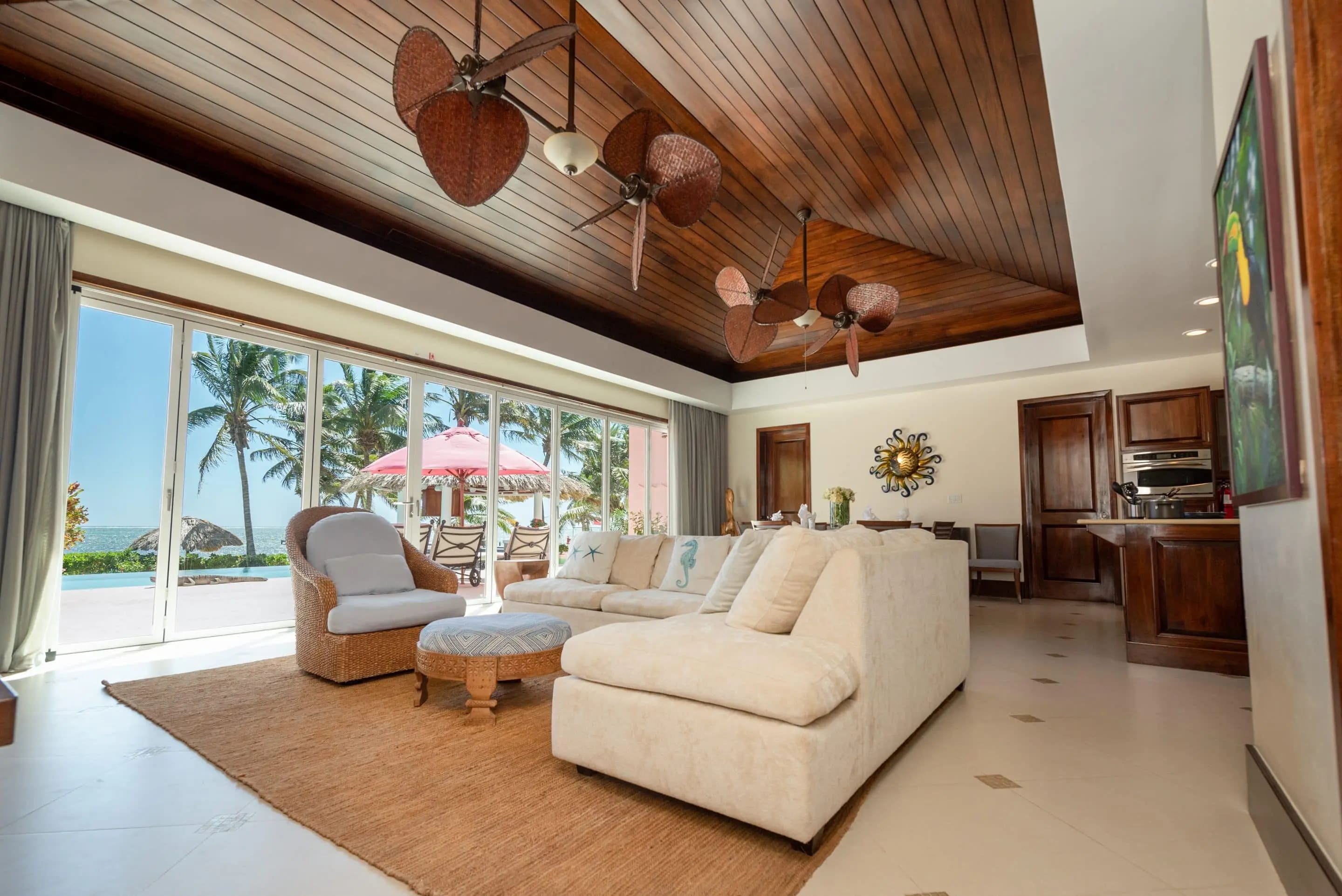 Main lounge with water-facing windows