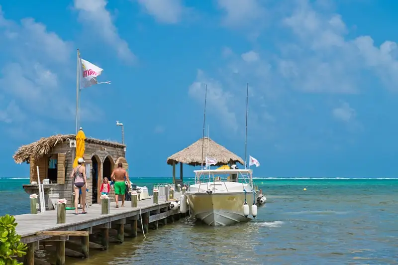 Main dock with boats ready for departure