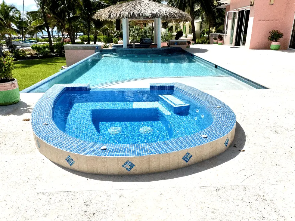 Hot tub with view of the bay
