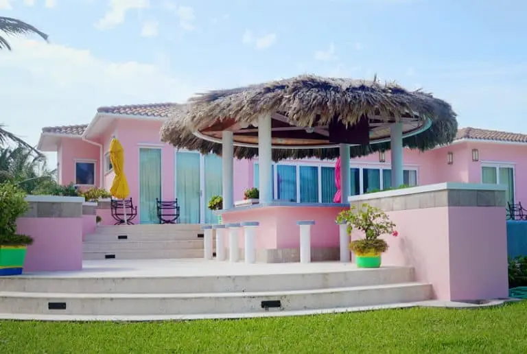 Villa exterior view from the lawn