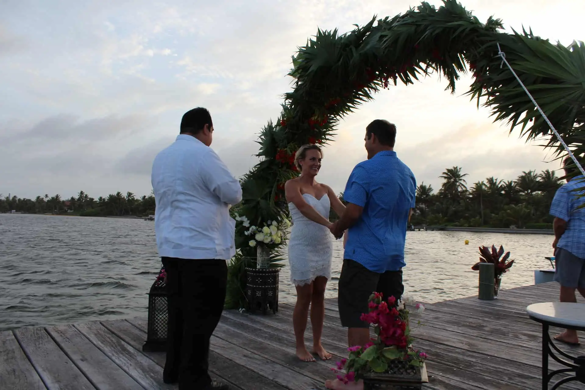 Wedding couple celebrating at Canary Cove