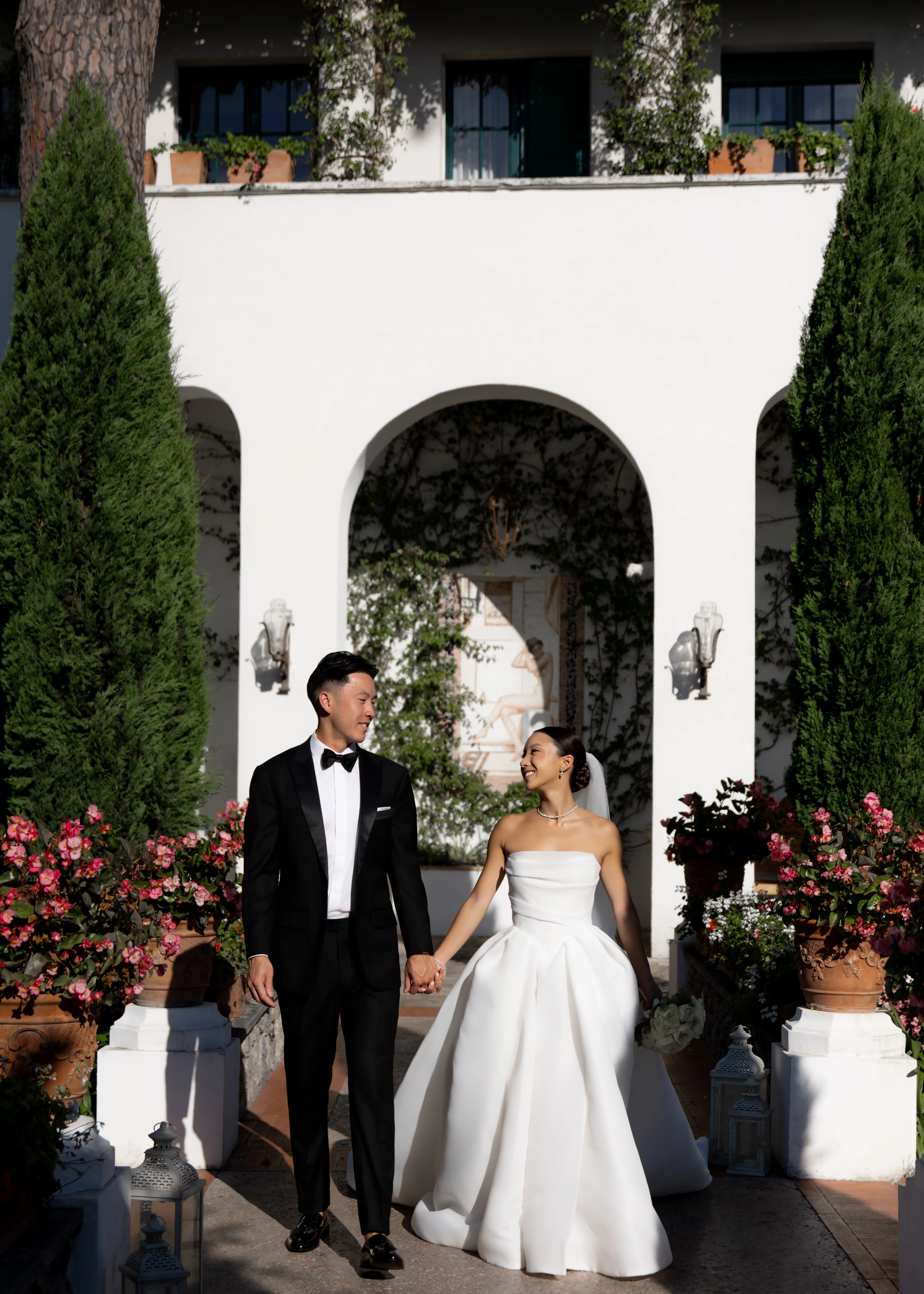 Wedding ceremony moment with Dr. Wong and Dr. Michelle