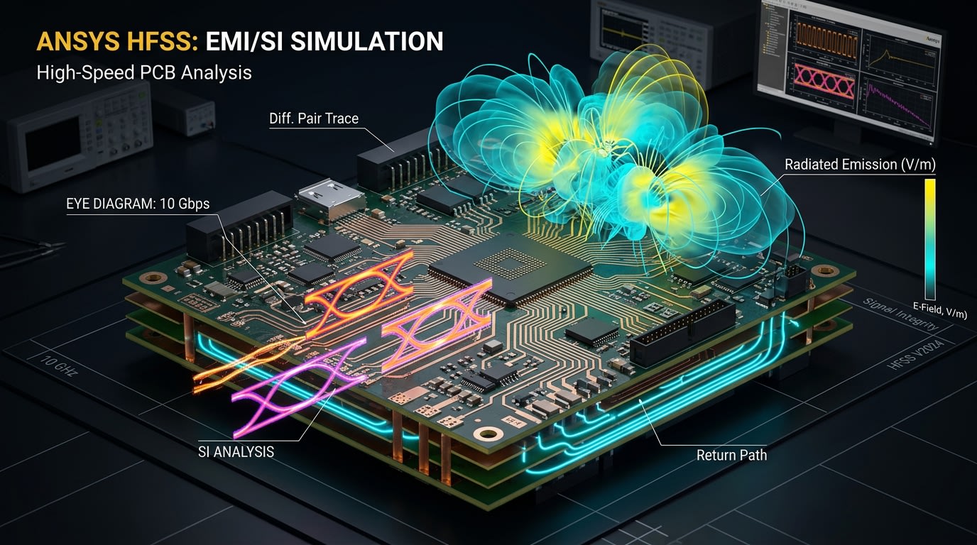 Simulasi Integritas Sinyal dan Kompatibilitas EMI Radiated Emission PCB Multi-layer