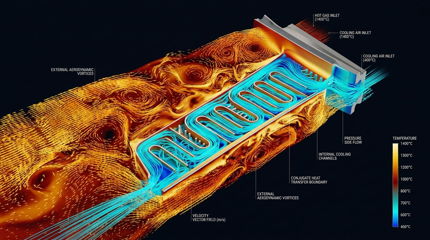 Simulasi CFD Perpindahan Panas dan Aerodinamika Turbomachine Internal Cooling
