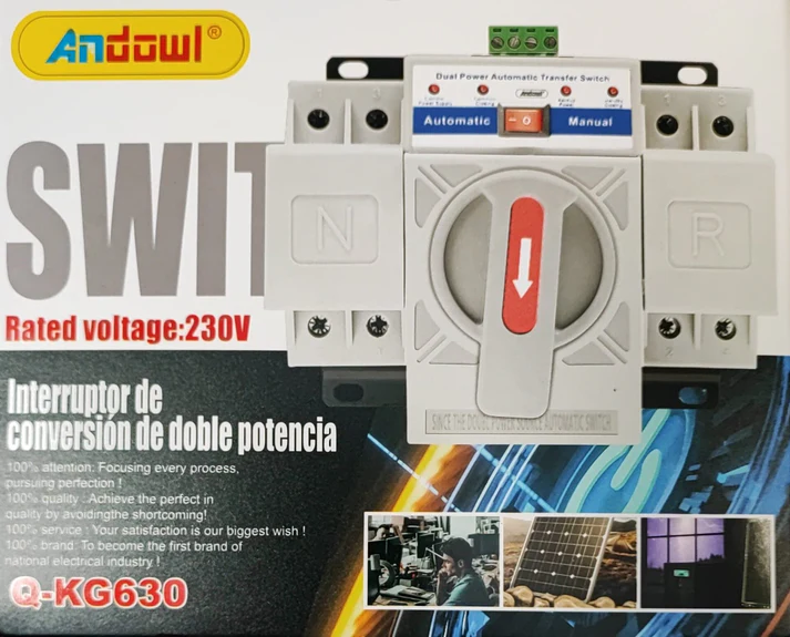 Automatic change over 2Pole-Dual power transfer switch Q-KG630
