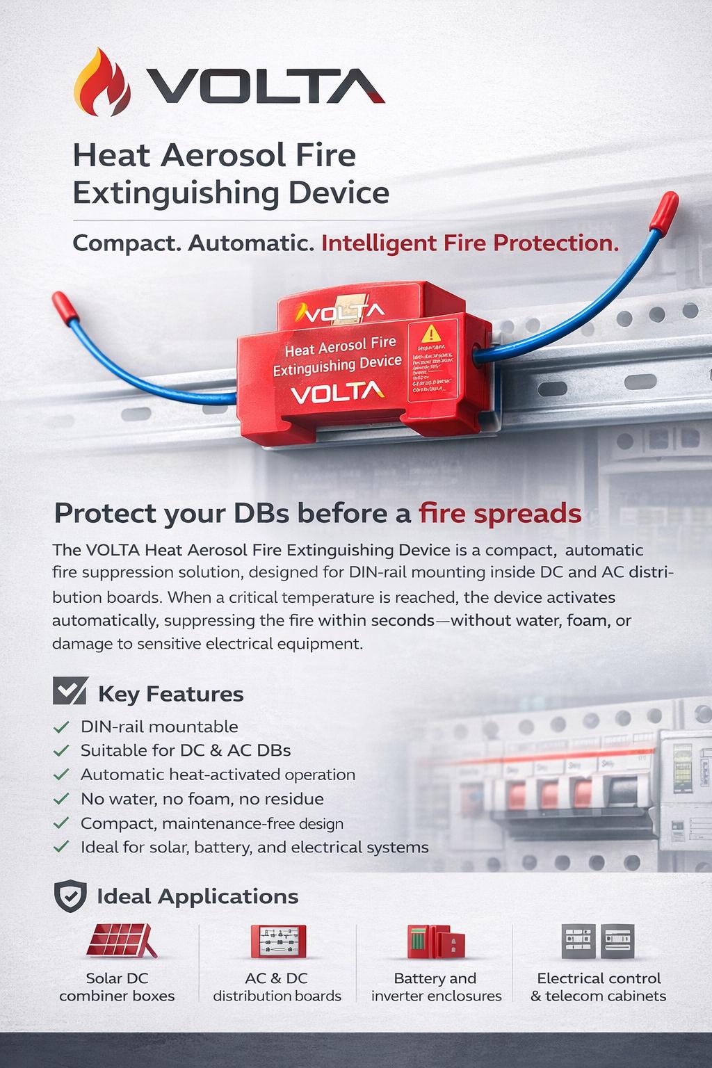 Volta Heat Aerosol Fire Extinguishing Device thumbnail 3