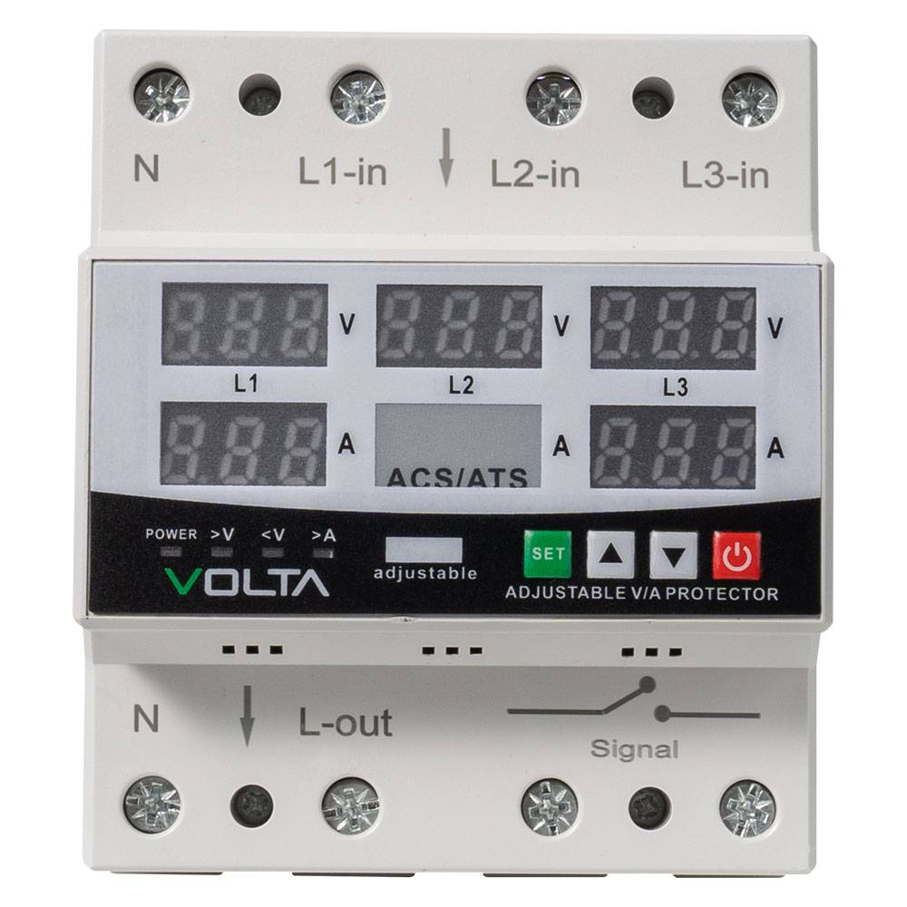 Adjustable Voltage Current protector 63A 3Phase 
