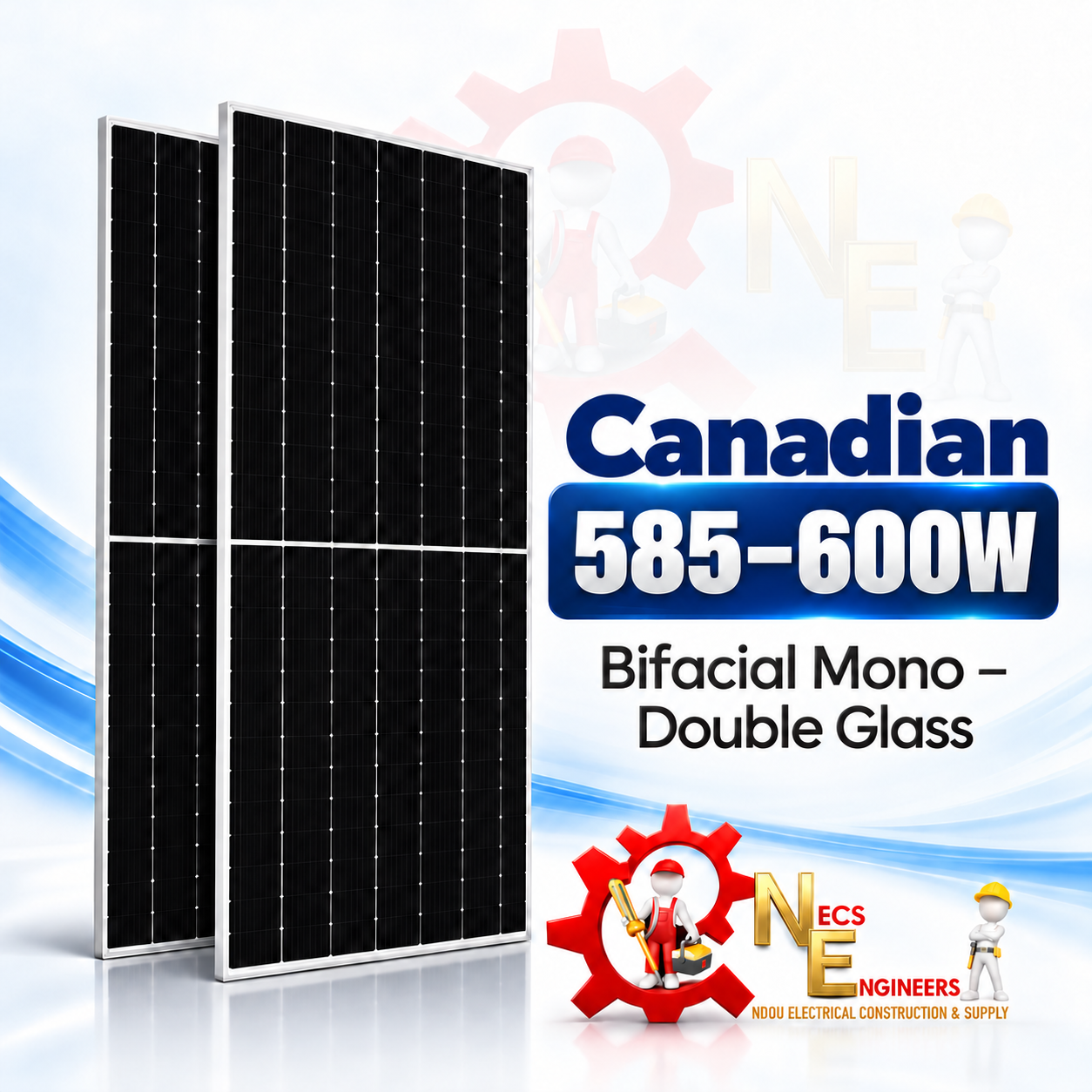 Solar panel 585-600W Canadian mono - bifacial 