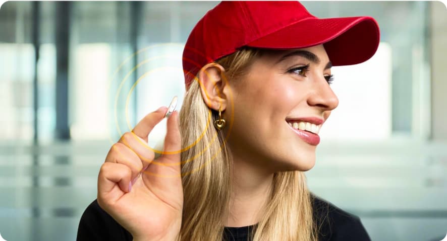 woman with hearing aid