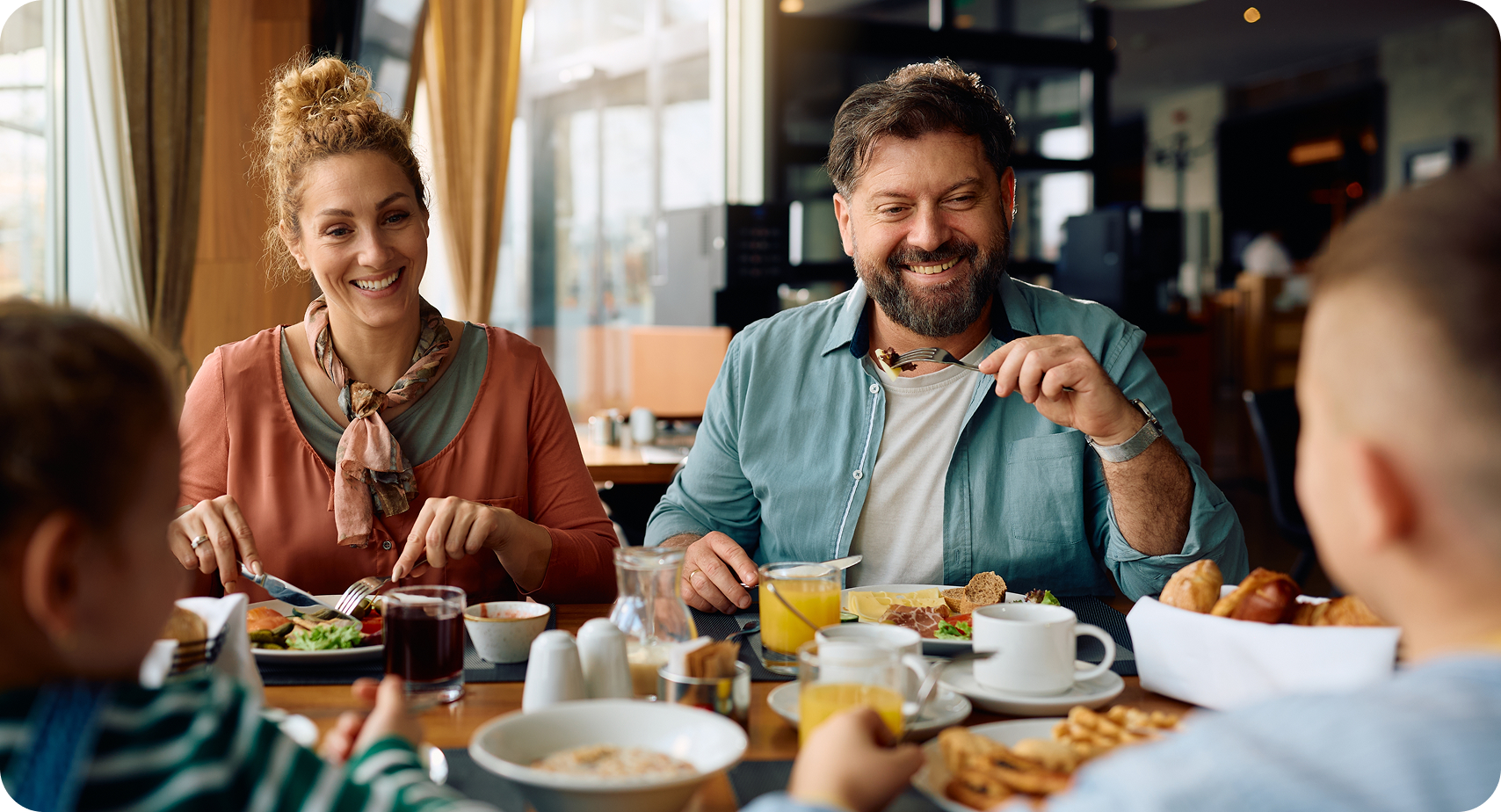 Family eating together