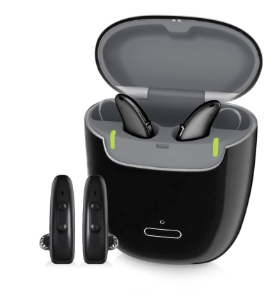 Horizon Go IX hearing aids in black box