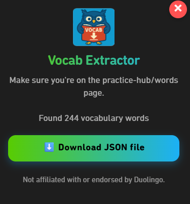 Vocab Extractor Extension