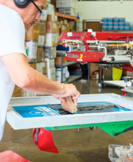 Screen printing in-house at American Casual