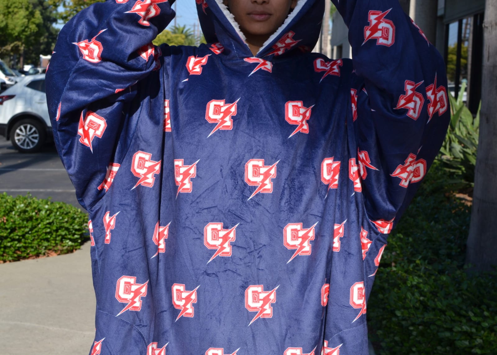 Sherpa lined blanket hoodie fully customizable example