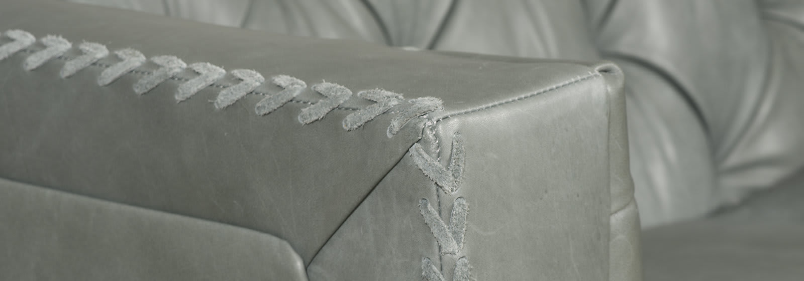 Luxury leather furniture stitching detail