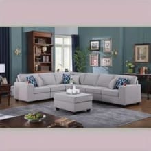 Vylonia Pinto 95" Sectional Sofa - Sleeper - Gray Upholstered 