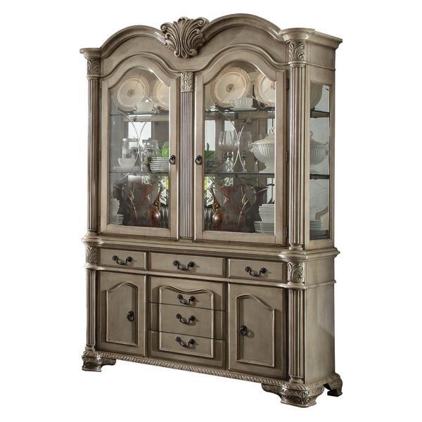 Chateau De Ville Buffet and Hutch - Antique White Finish 