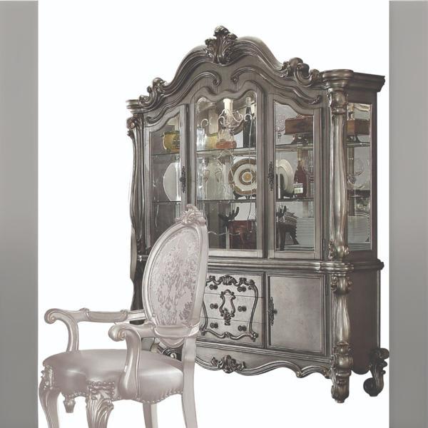 Versailles Buffet and Hutch - Antique Platinum Finish 